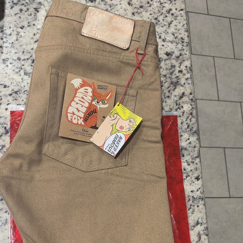 Naked and Famous Brown Fox Selvedge Size 36 Easy Guy